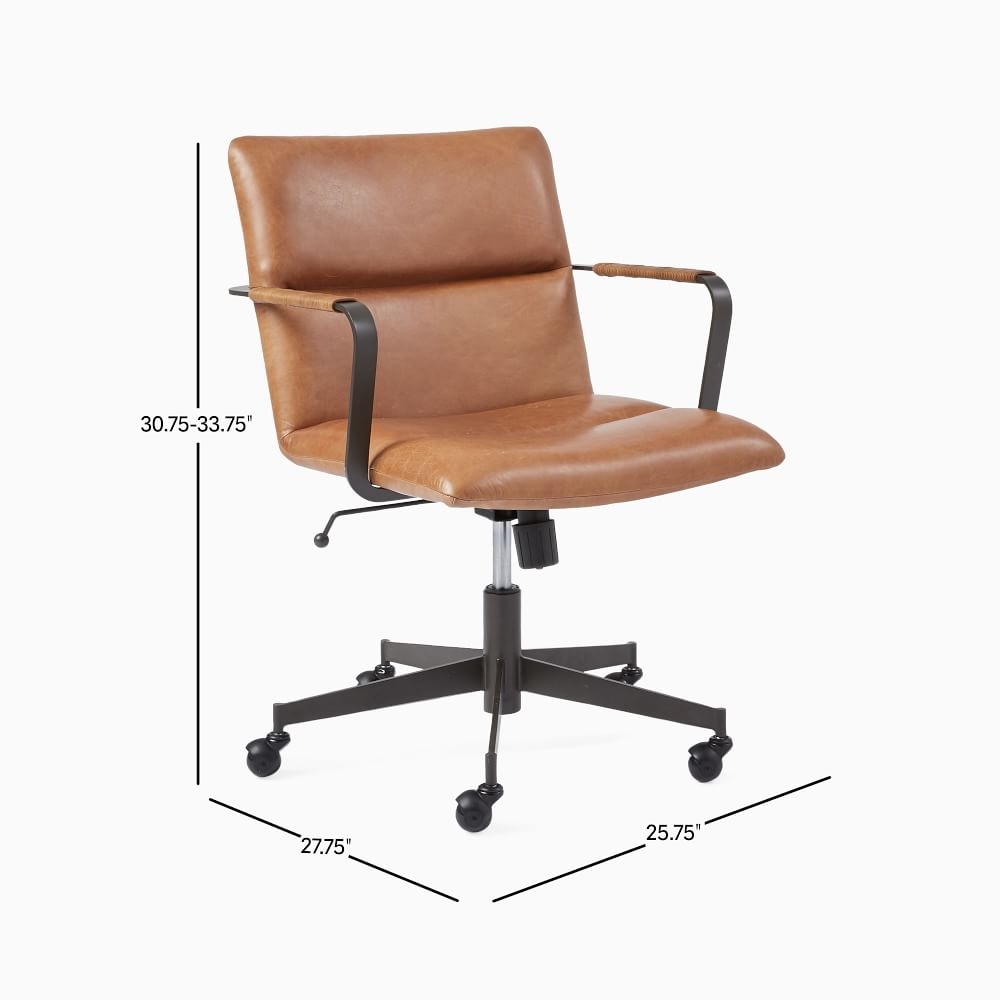 Tan leather outlet office chair