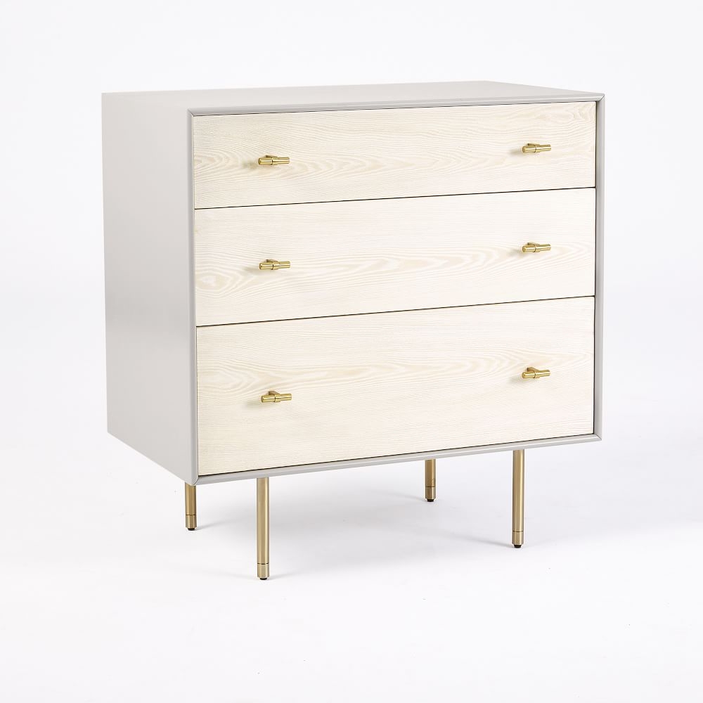 Buy online Modernist Wood Lacquer 3 Drawer Dresser Winter Wood