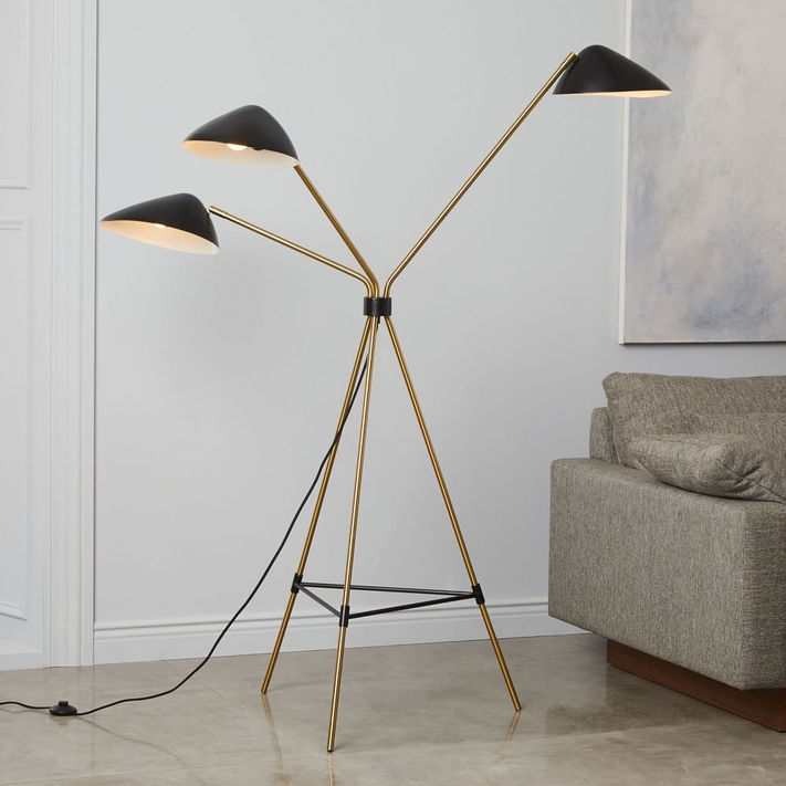 Mid century wooden floor lamp hot sale