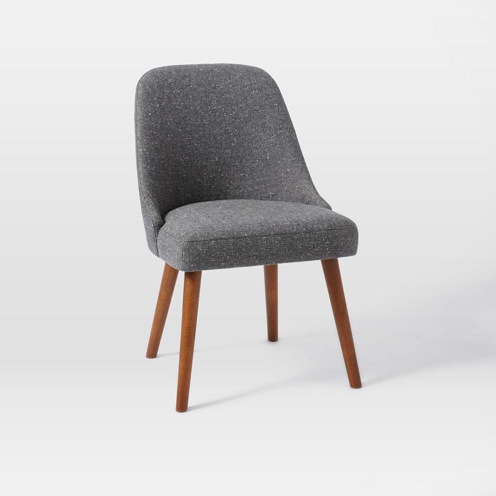 Mid Century Upholstered Dining Chair Wooden Legs