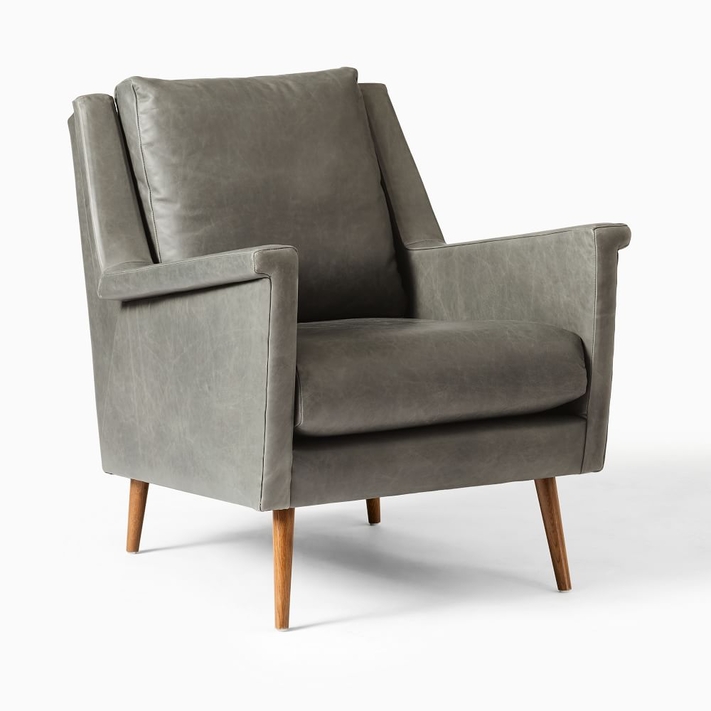 Carlo Leather Mid Century Chair
