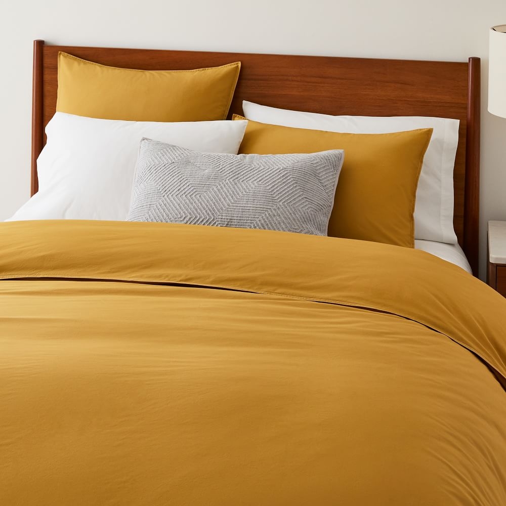 Organic Washed Cotton Percale Duvet Cover Shams
