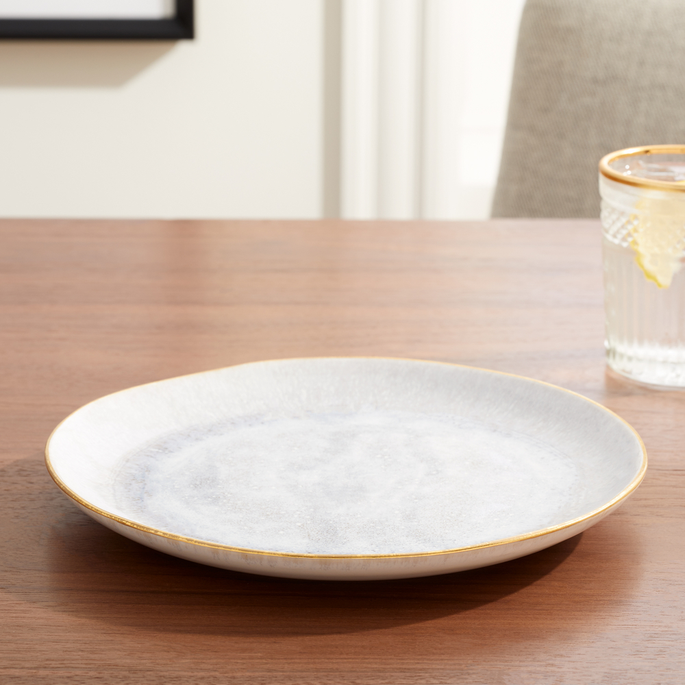 Oval white store dinner plates