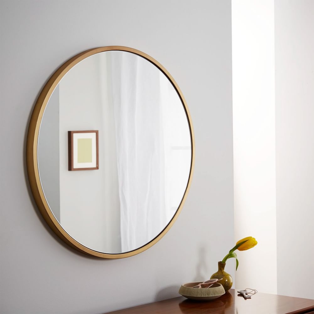 Round shop framed mirror