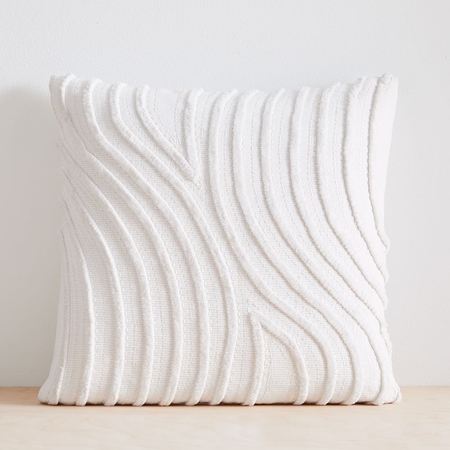 White top textured throw